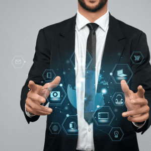 Omni-Channel Experience - A visual representation of multiple channels, including website, mobile app, social media, and physical store, seamlessly integrated for a cohesive customer journey.