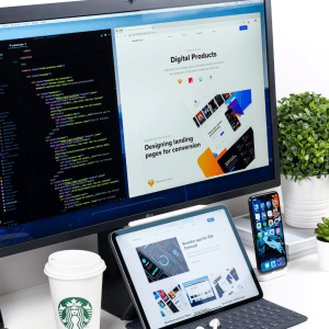 Image depicting the Design stage in the B2B Product Development Lifecycle, with engineers working on product blueprints.