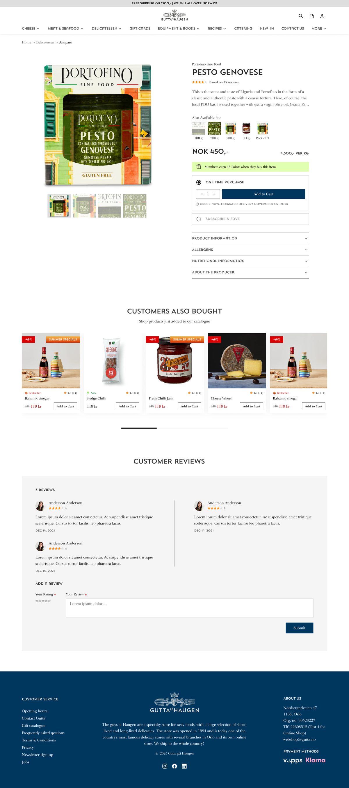 Product page