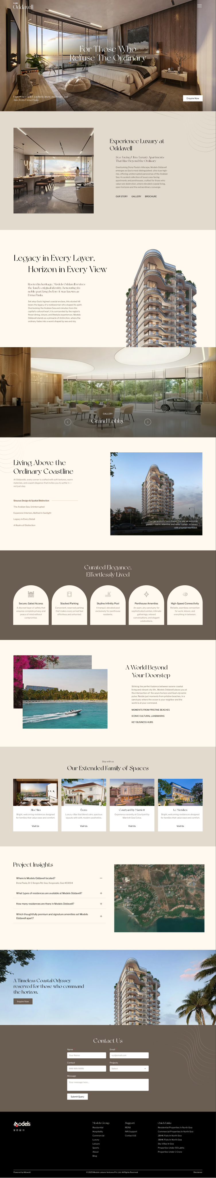 Full Models Oddavell landing page, 1440px wide