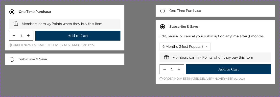 One time purchase and Subscribe and Save